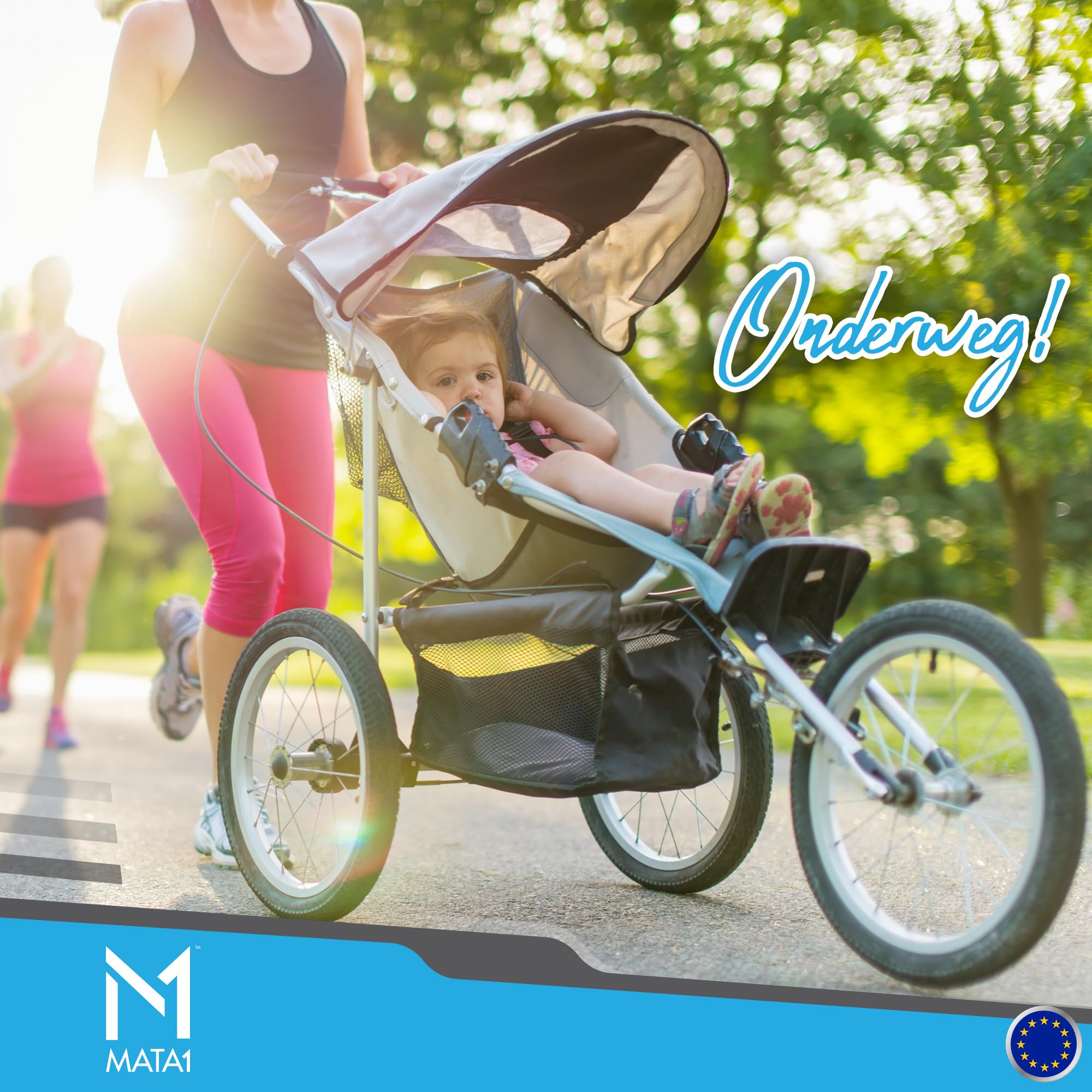 Mata1 road-test ride demonstrates smooth, vibration-dampened jogging stroller performance.
