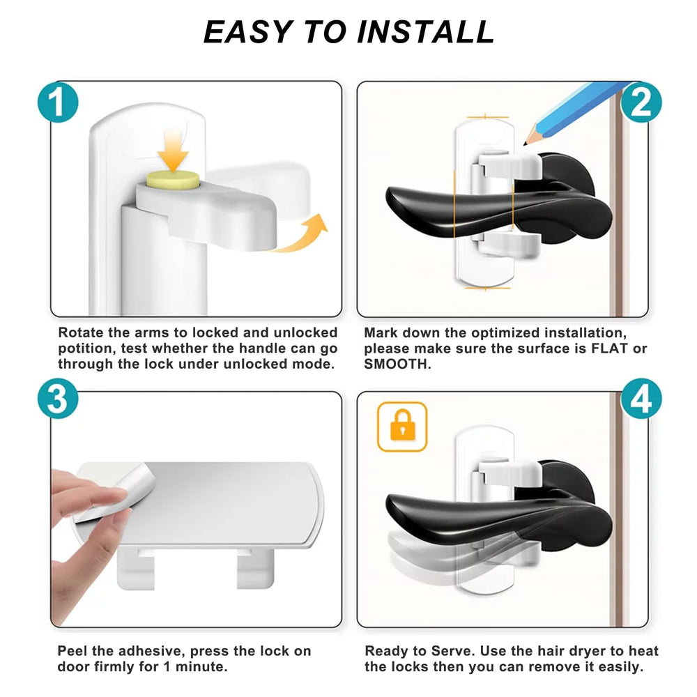 Matenf rotating arm lock-unlock shows simple operation.