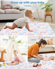 MatLeya baby playmat in playpen 50x50 fits standard enclosures for versatile use.