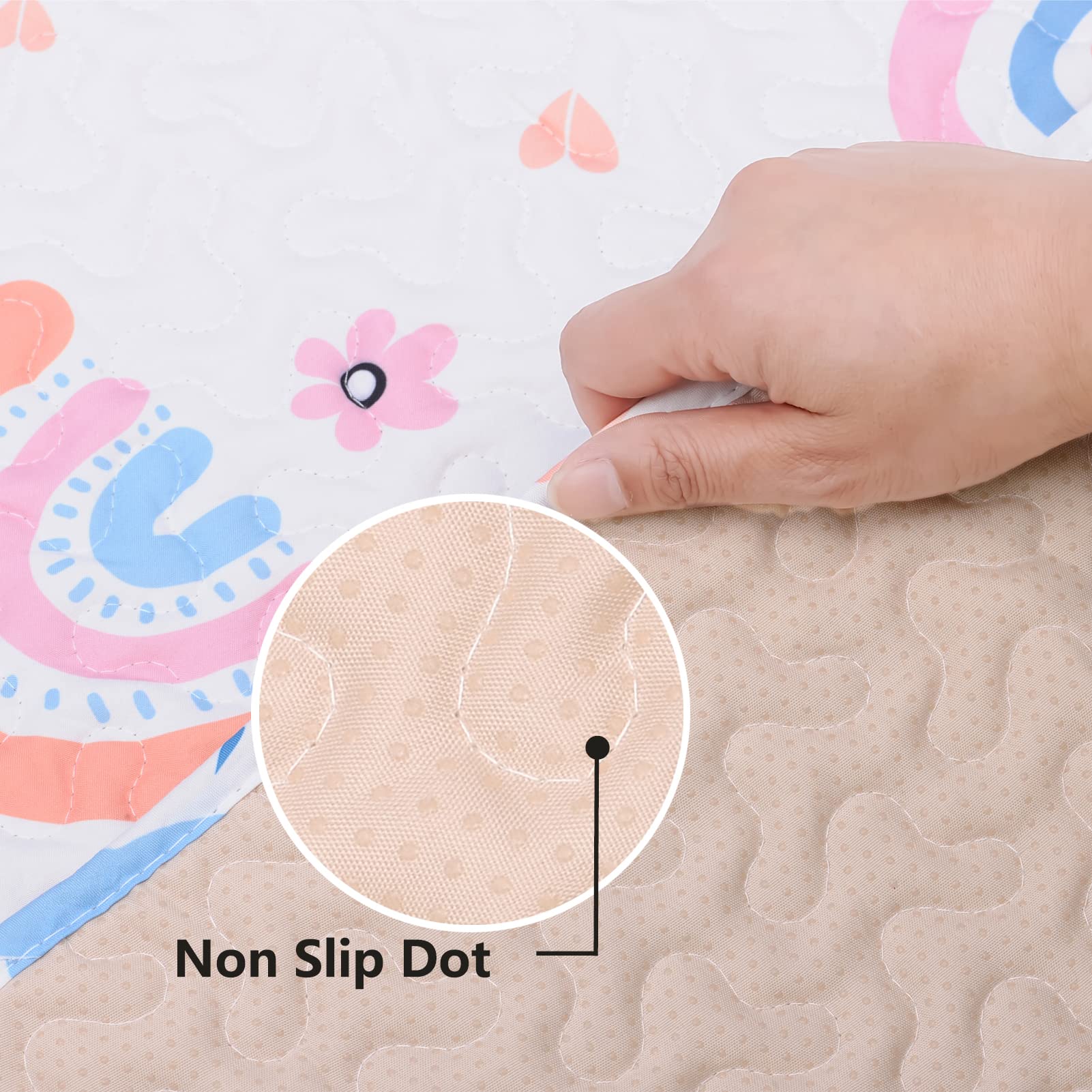 MatLeya baby playmat non-slip bottom for stable tummy time on any floor.