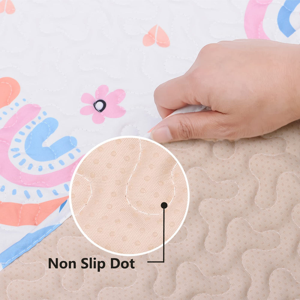 MatLeya baby playmat non-slip bottom for stable tummy time on any floor.