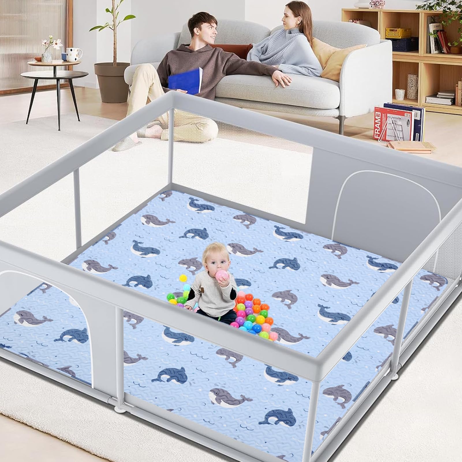 MatLeya foldable baby mat ready for on-the-go use as a soft rug.