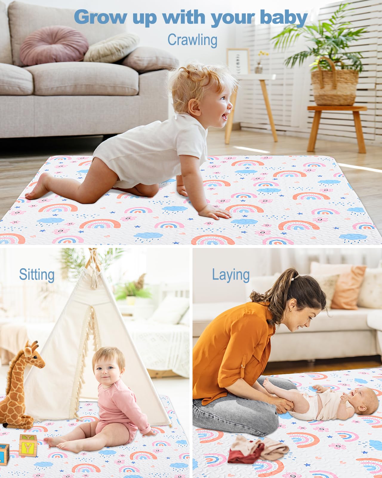 MatLeya foldable travel baby play mat ready for on-the-go playtime.