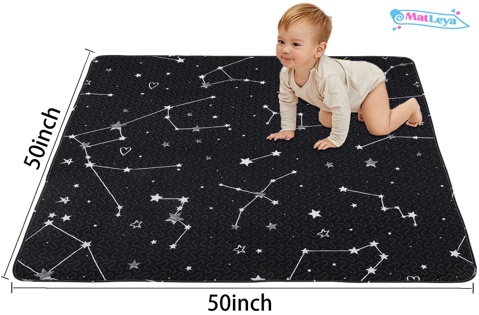 MatLeya living-room-friendly playmat supports indoor tummy time and play.