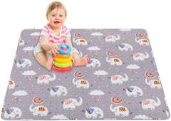 MatLeya machine-washable baby floor play mat 50x50 with microfiber top for gentle skin contact