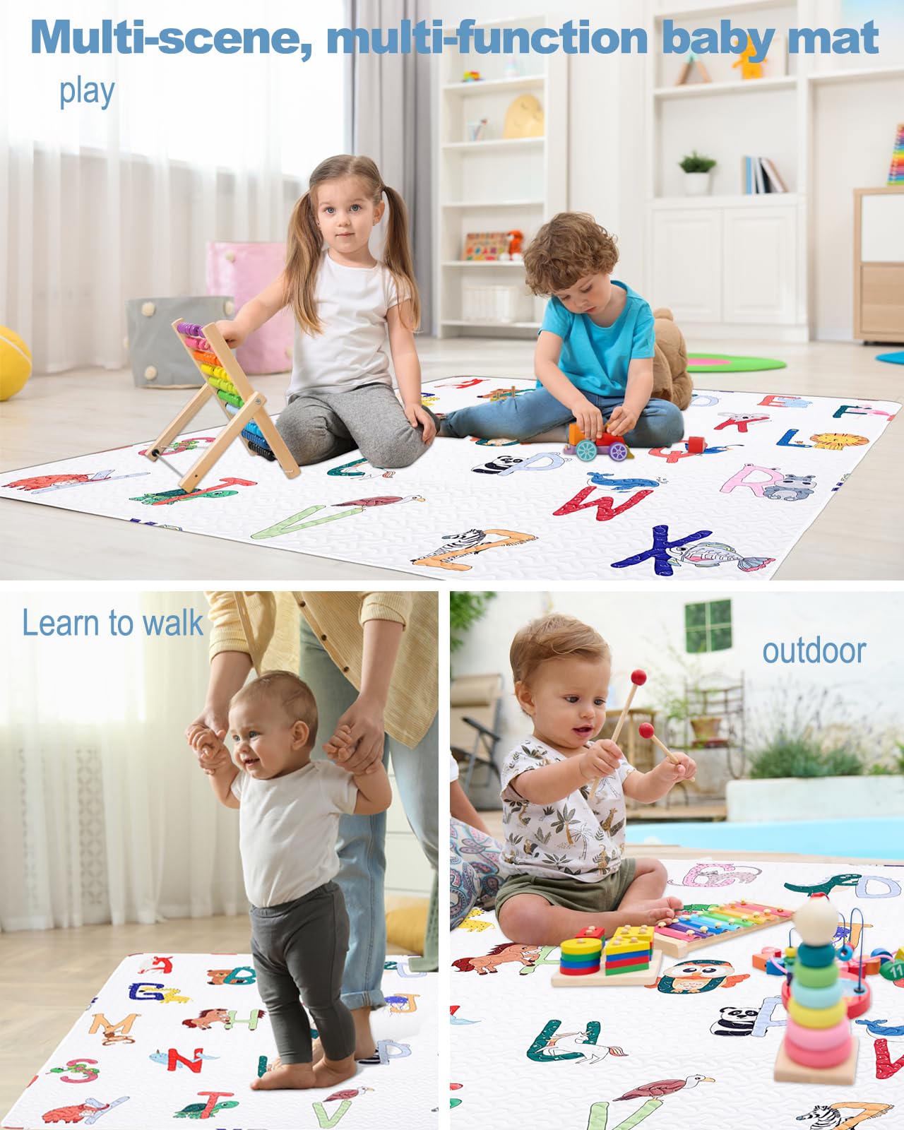 MatLeya machine-washable baby mat for quick cleanup.