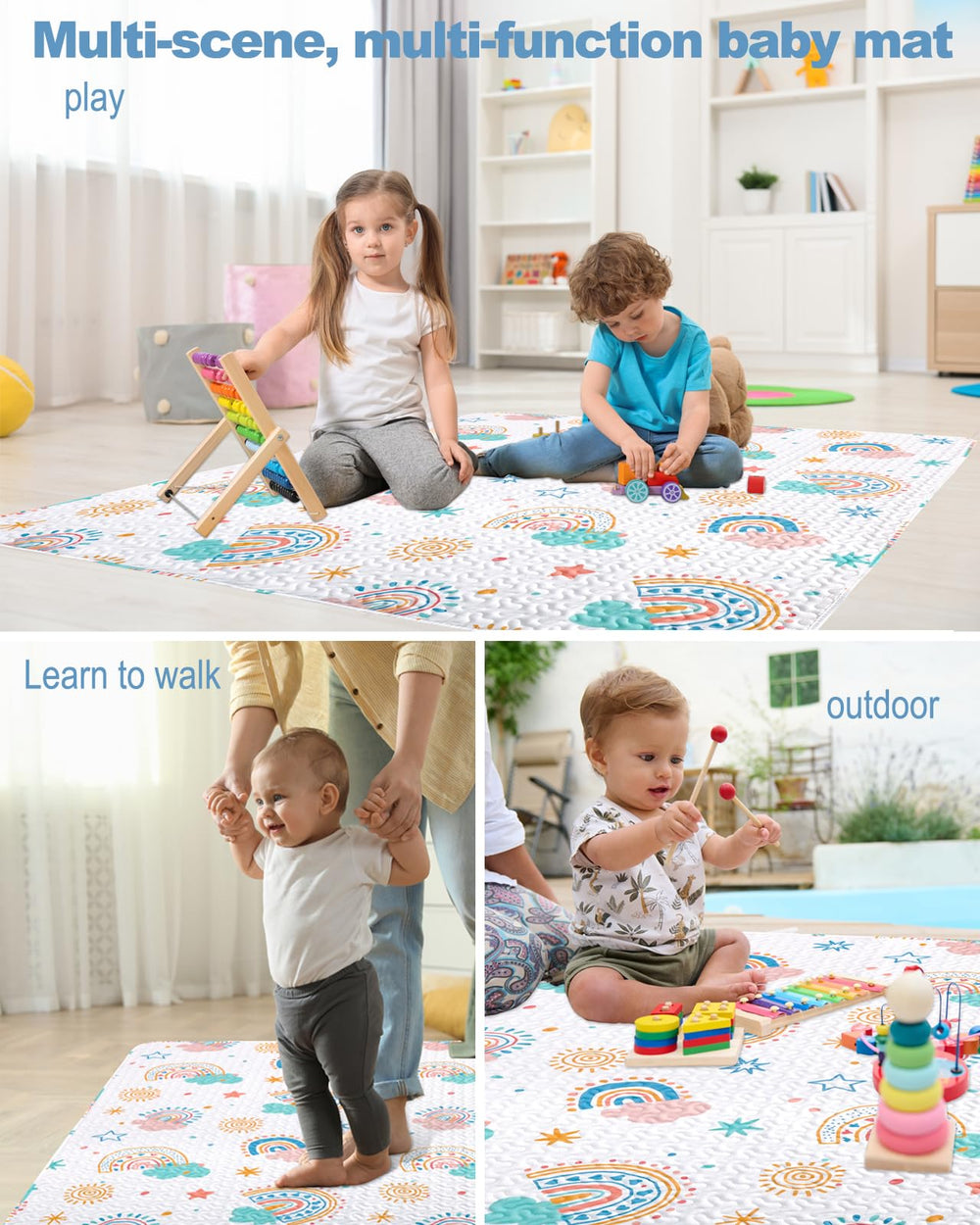 MatLeya machine-washable care image highlights easy cleanup after messy play sessions