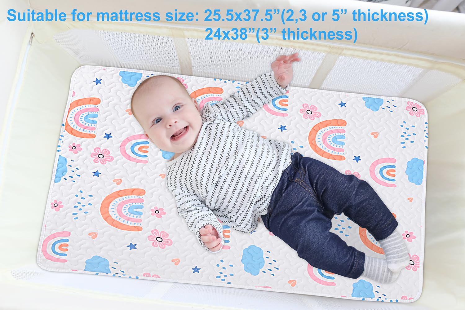 MatLeya machine washable Pack n Play sheet for easy care