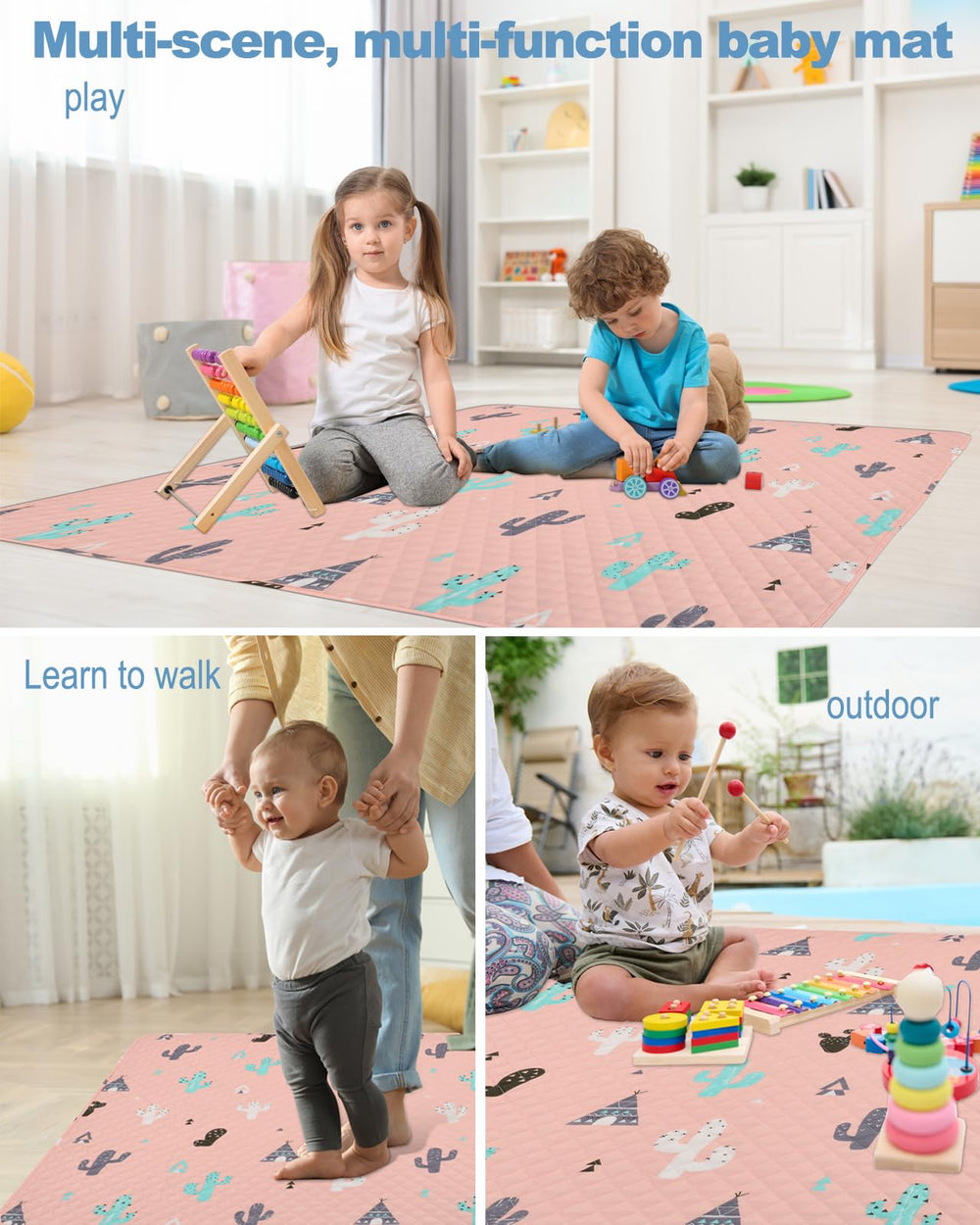 MatLeya non-slip backing keeps floor play steady and secure.