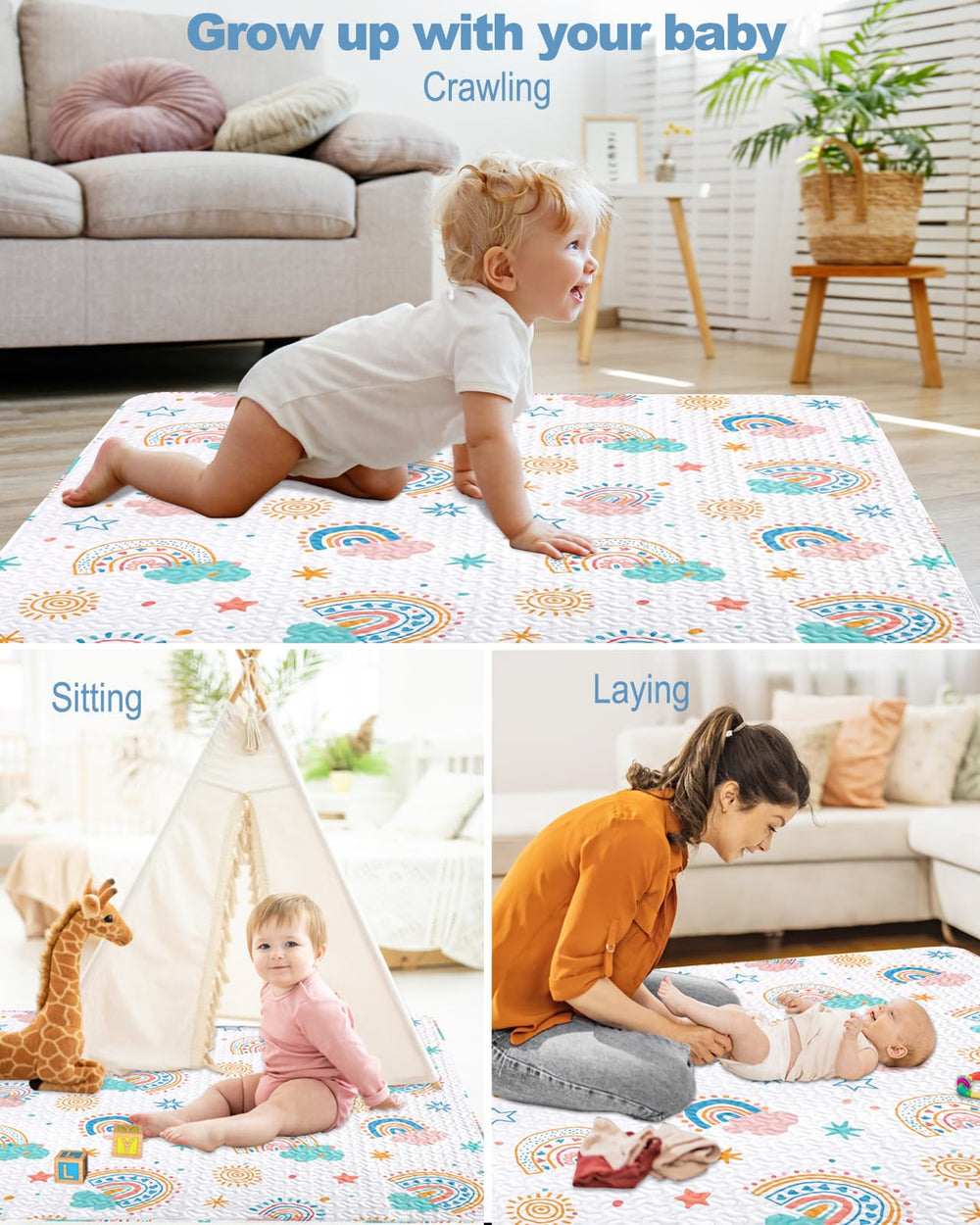 MatLeya silicone-dot non-slip backing ensures stability on floors during play