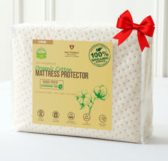 MATTSHIELD ORIGINAL crib mattress protector top shows organic cotton softness protecting sleep