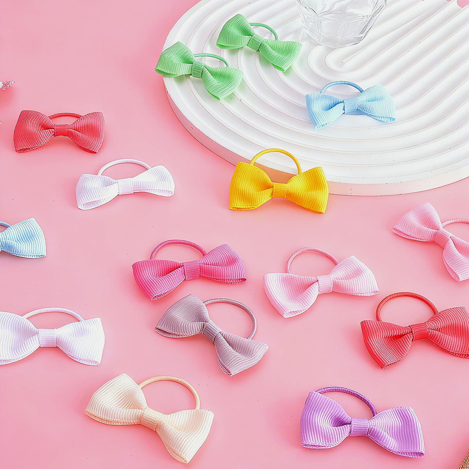 Matwsec baby hair ties bows close-up ribbon detail for durability