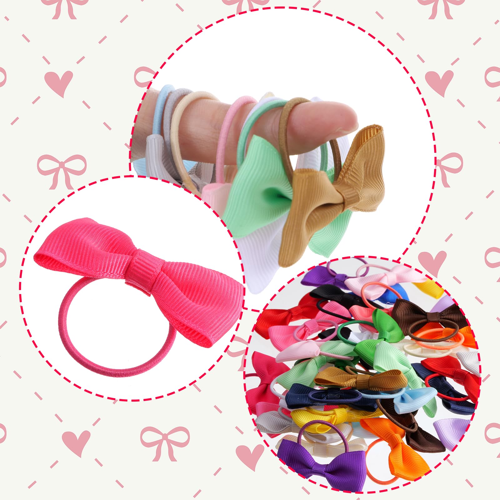 Matwsec baby hair ties bows secure fit on a toddler’s hair