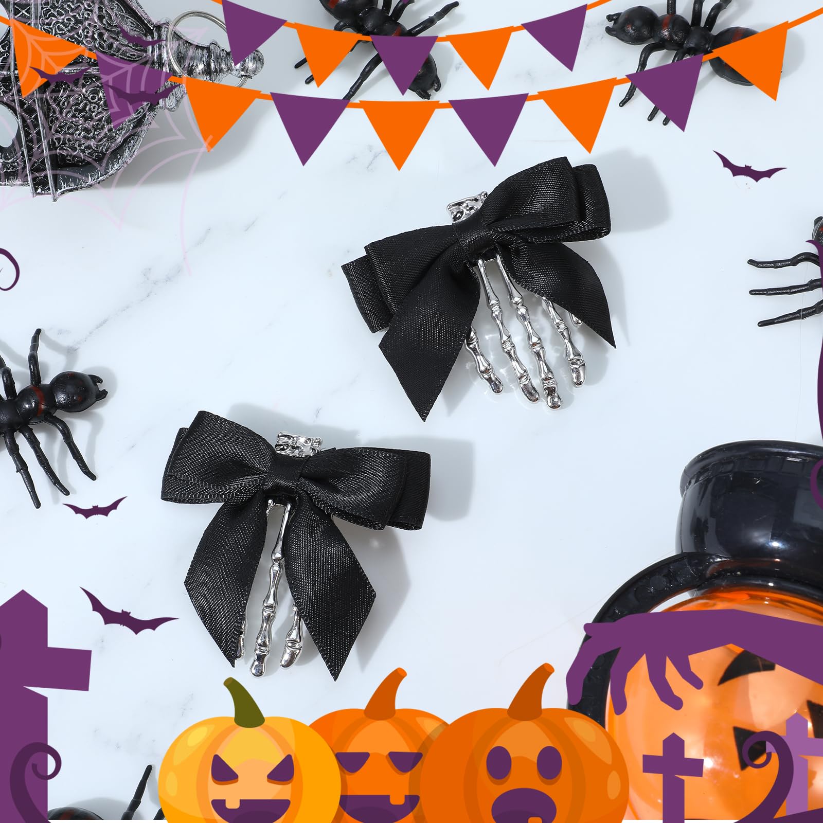 Matwsec skeleton-hand hair clip captures unique vibe for cosplay accents.