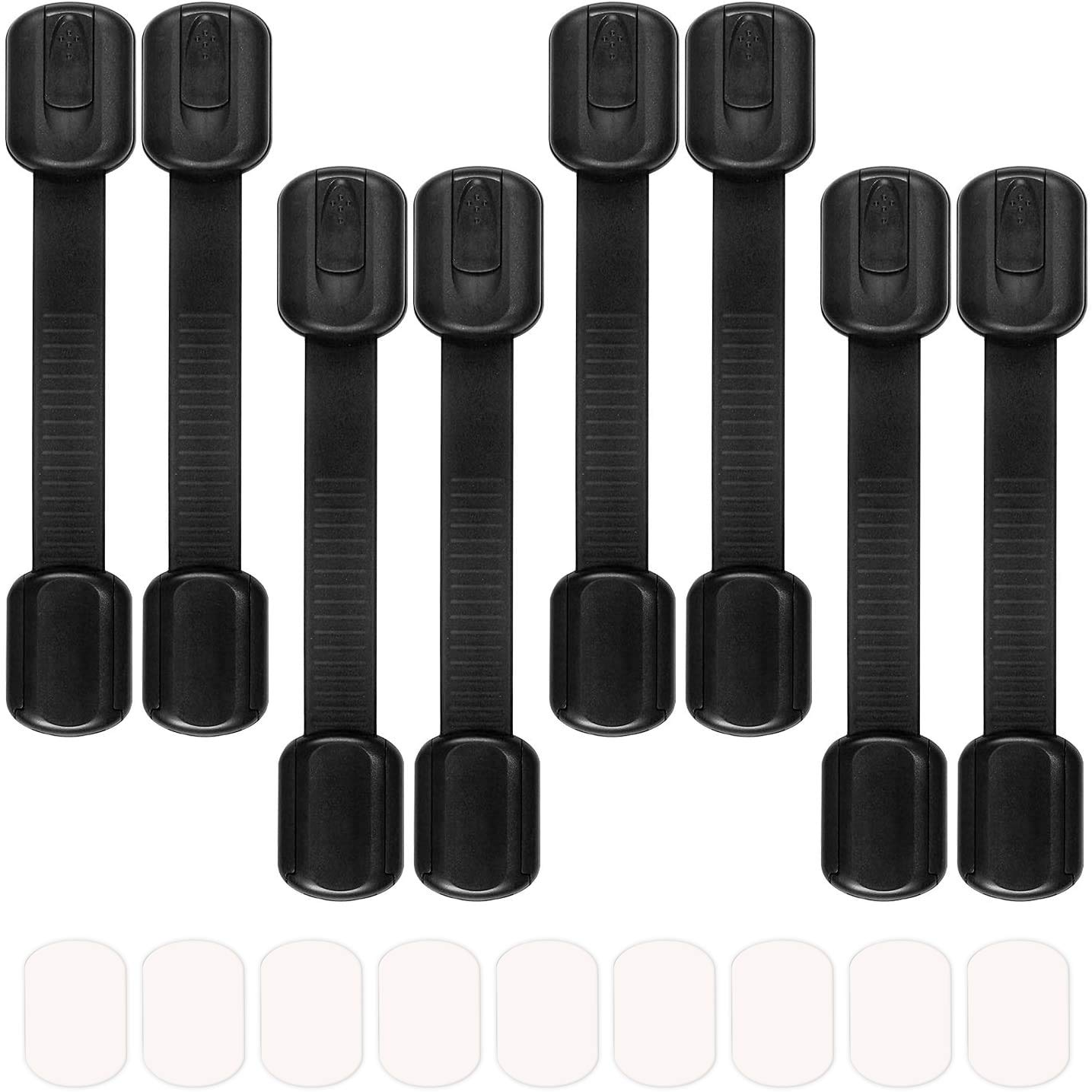 Maveek 8-pack black cabinet locks—child safety for kitchen cabinets