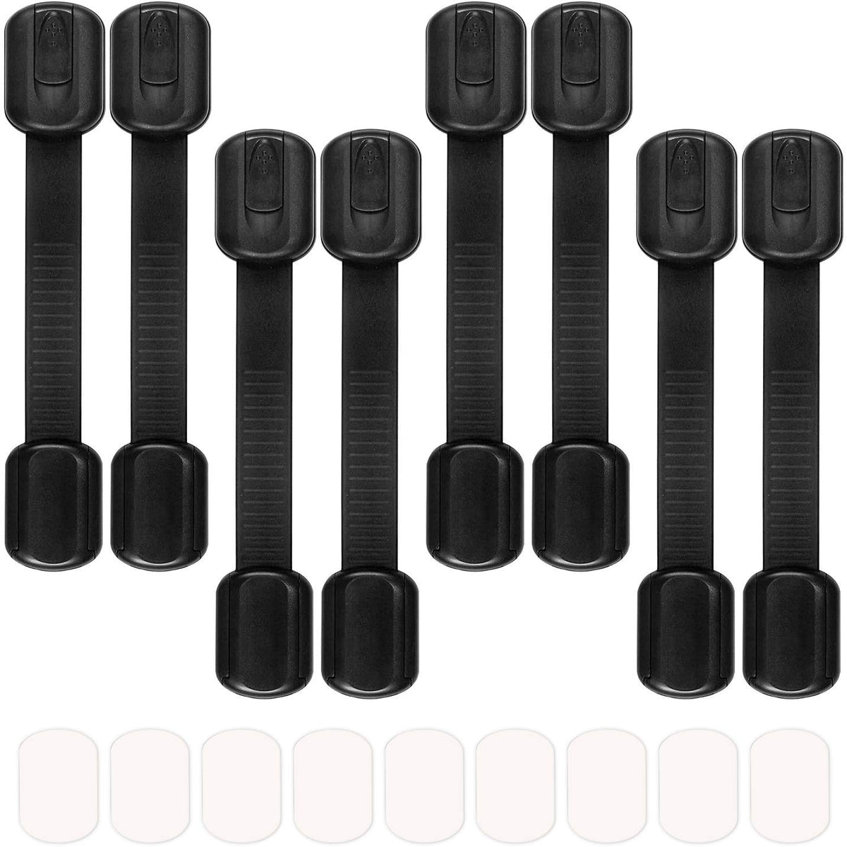 Maveek 8-pack black cabinet locks—child safety for kitchen cabinets