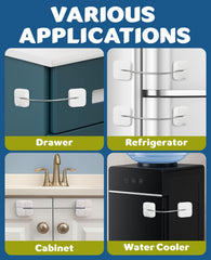 Maveek adhesive pads being applied on cabinet surface enables tool-free installation.