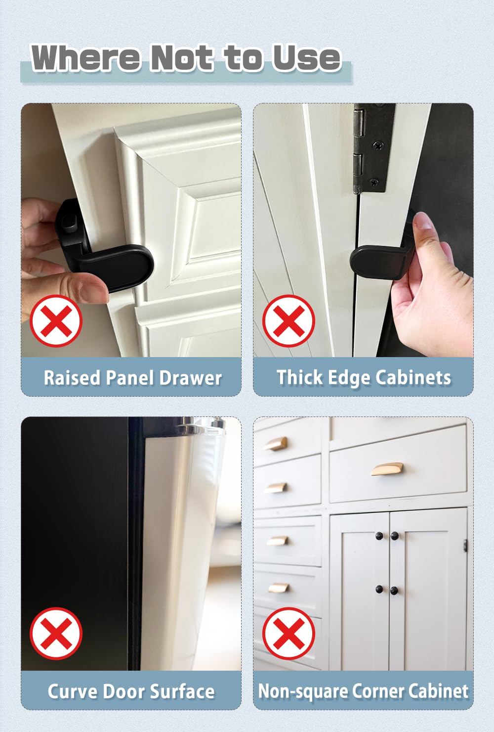 Maveek black drawer lock complements dark furniture and safety