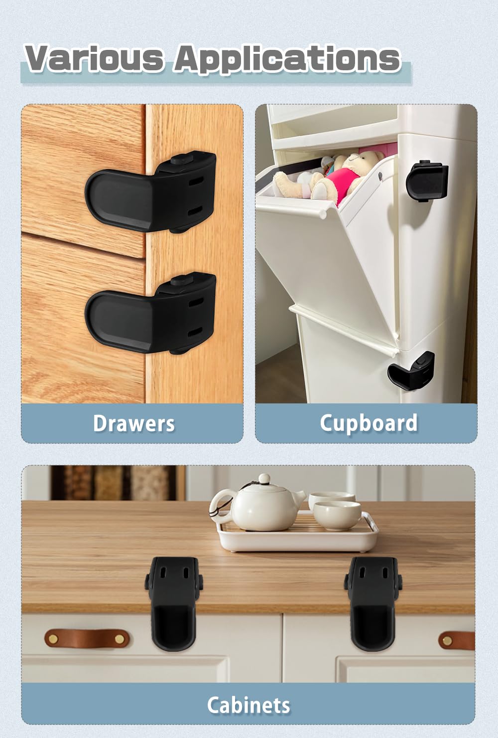 Maveek thin-edge locks blend with modern furniture for child safety