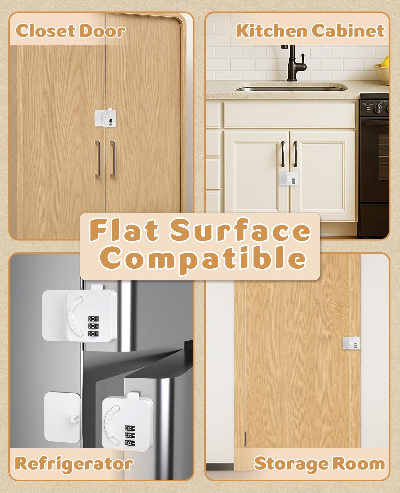 Maveek fridge door lock adds safety for curious kids and snacks in the kitchen.