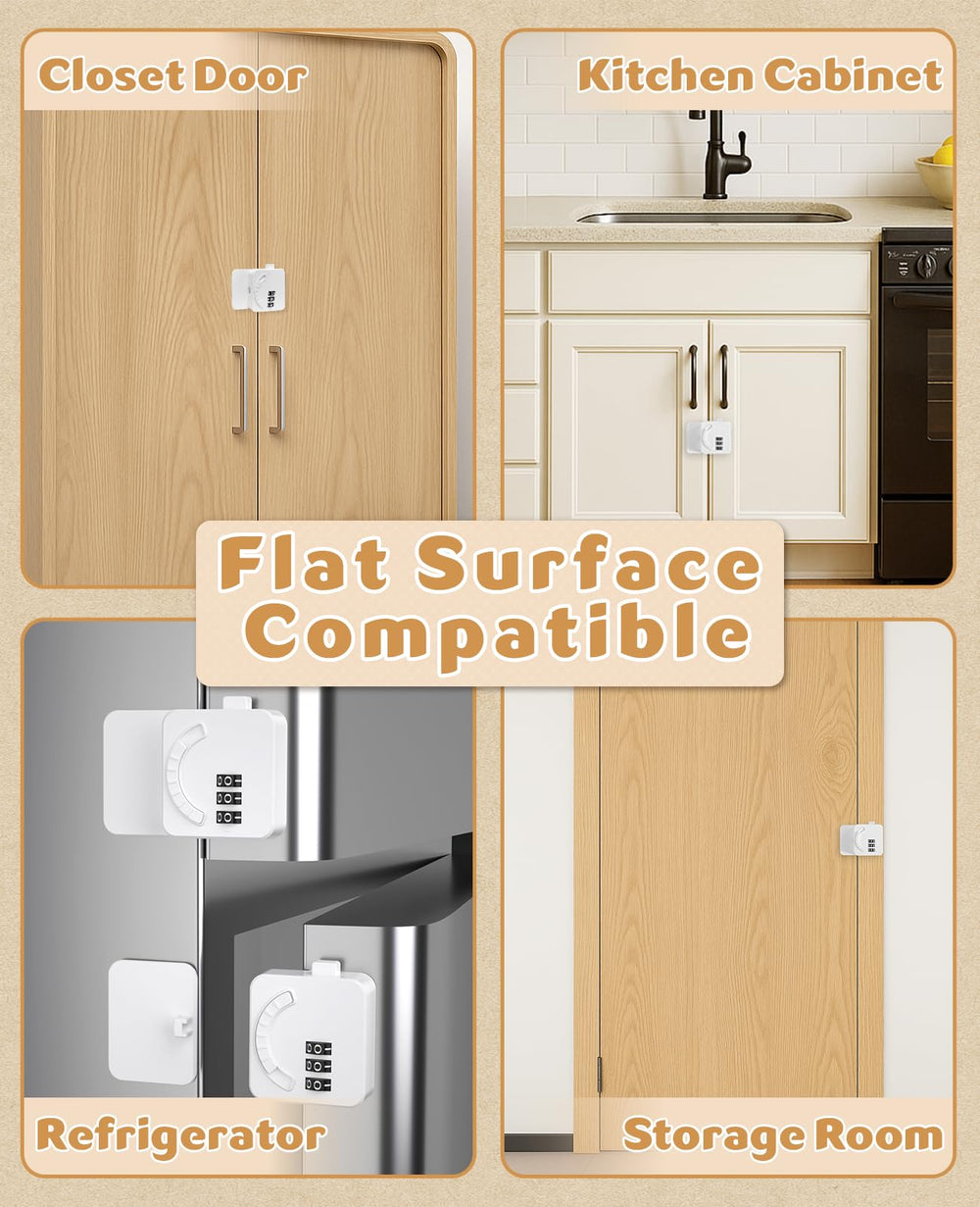 Maveek fridge door lock adds safety for curious kids and snacks in the kitchen.
