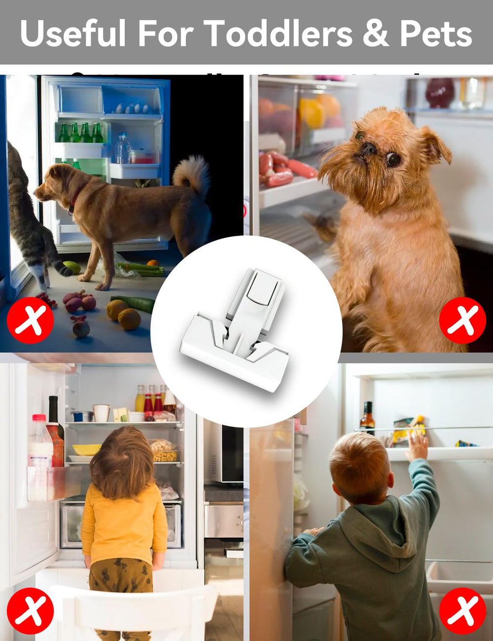 Maveek fridge lock adhesive removal shown for mark-free release