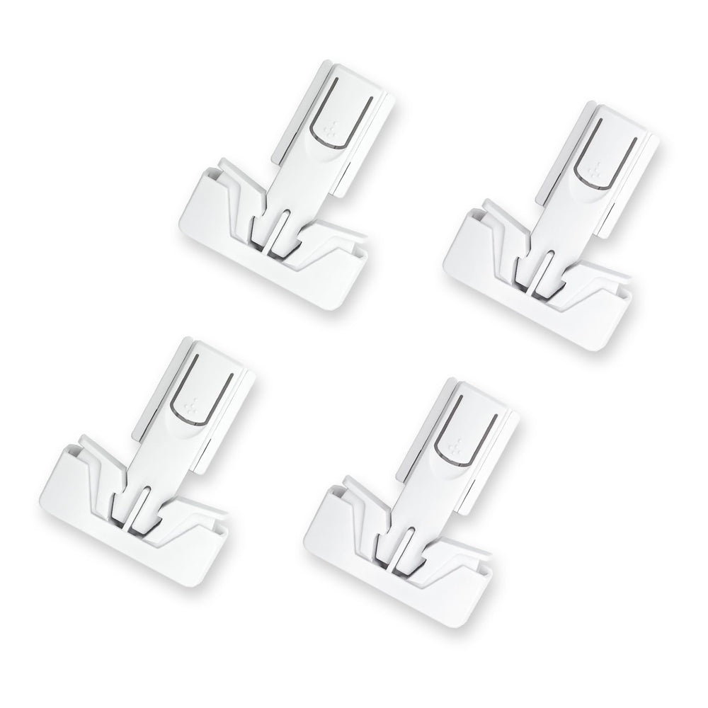 Maveek white fridge lock mounted on fridge door blends with kitchen decor