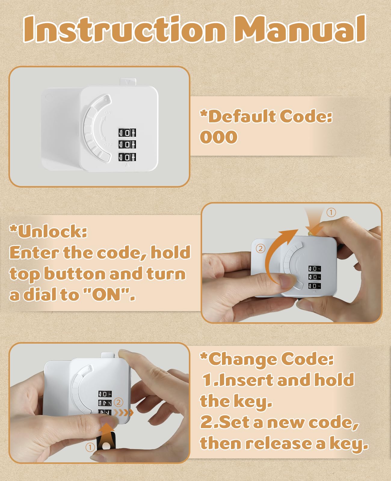 Maveek no-drill adhesive lock installs without tools on clean, dry surfaces.