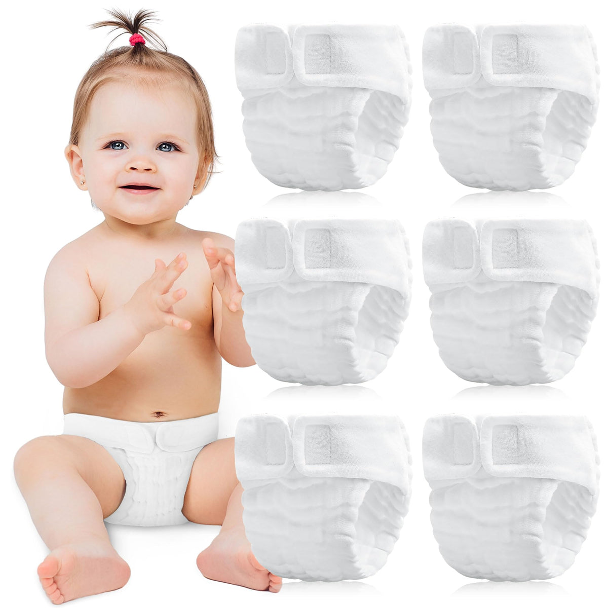 Max Shape baby cloth diaper fold closeup shows soft, skin-friendly design.