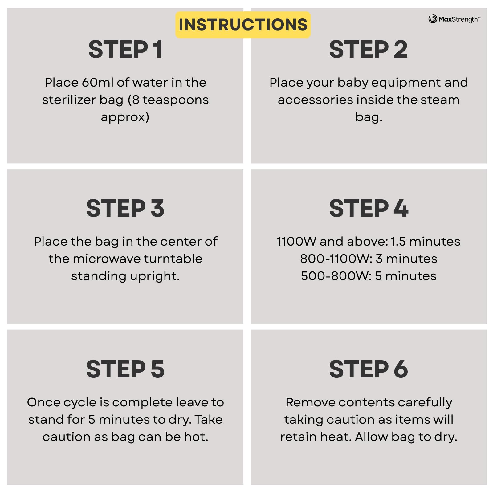 Max Strength Pro bag pack opening demonstrates easy access and storage.
