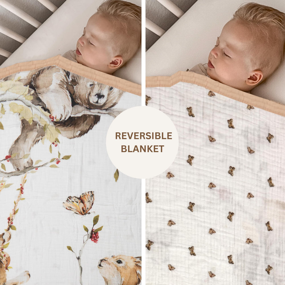 Max&So Gender-neutral Woodland Blanket gift presentation signals practical baby shower option