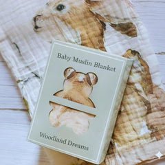Max&So Woodland Blanket in stroller scene highlights lightweight breathability during outings