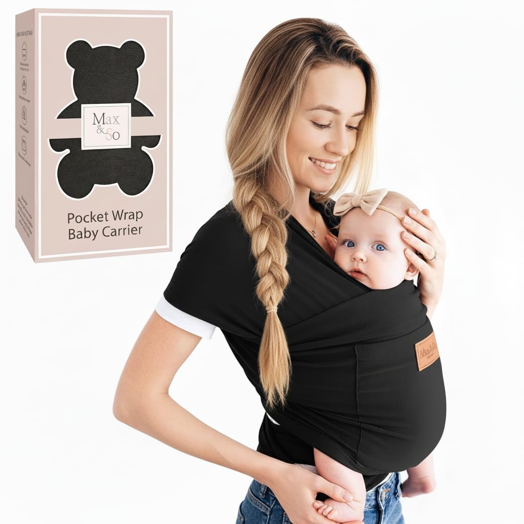 Max&So baby wrap fabric close-up highlights breathable cotton-spandex comfort for daily wear