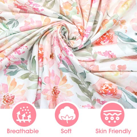 Max&So floral crib sheet being machine washed for easy care and quick refresh.