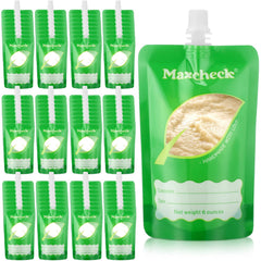 Maxcheck 100-pack disposable baby food pouches front view for ready feeding options