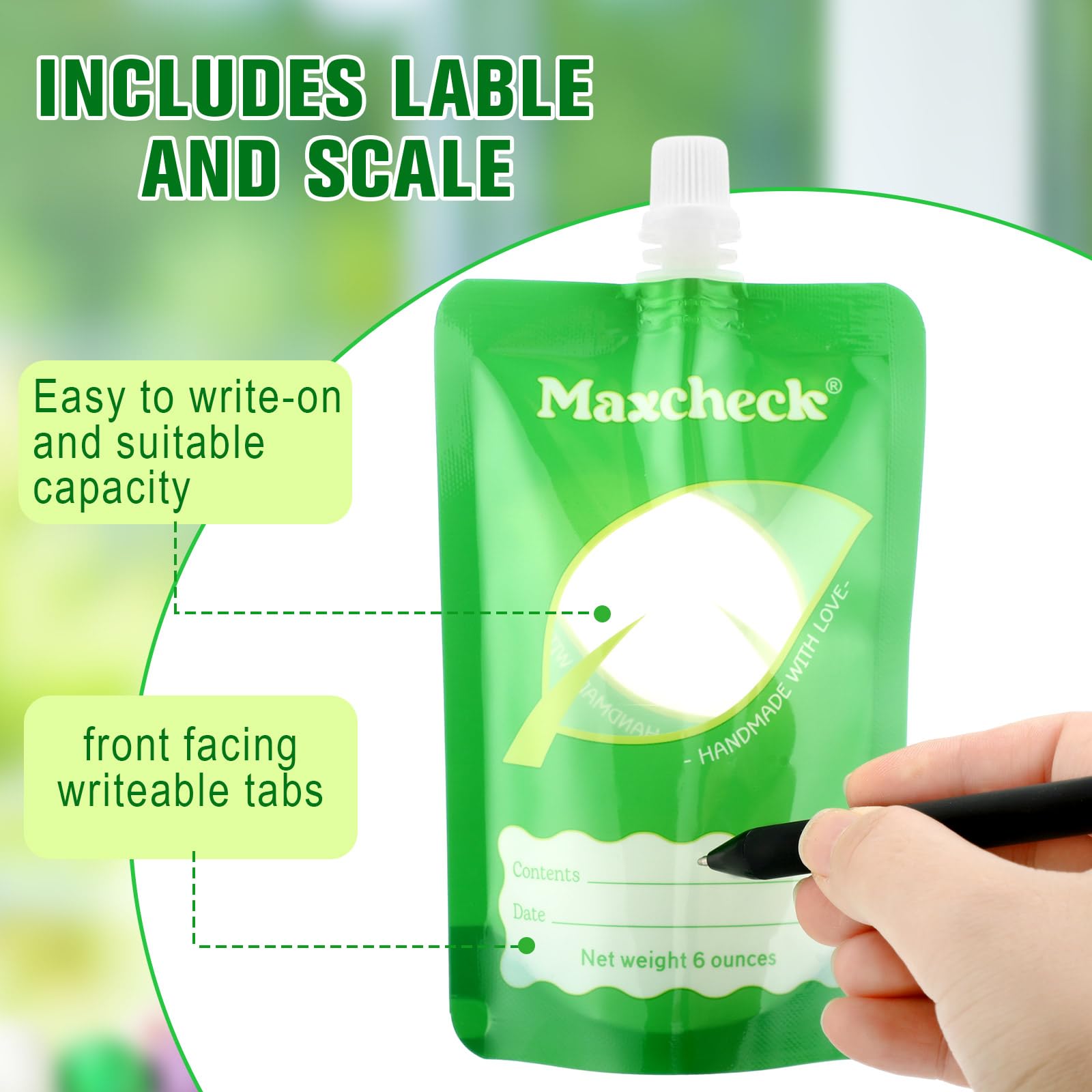 Maxcheck 6oz pouches filled illustrate convenient portion control for toddlers