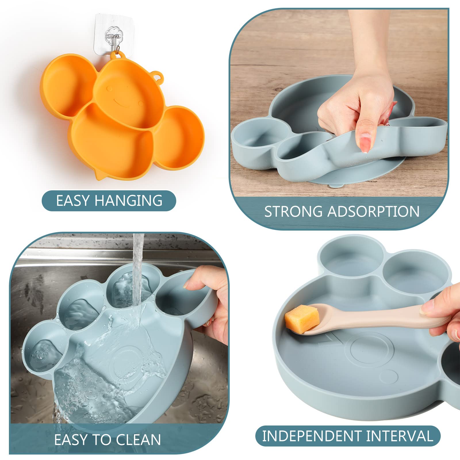 Maxdot green crab divided plate supports portion control and colorful meals