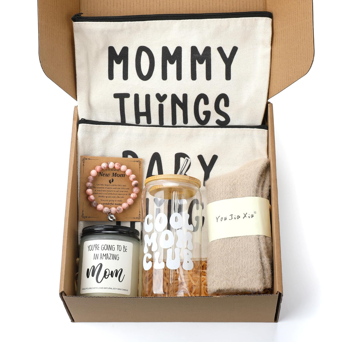 Maxdot new mom care box cover shows gift-ready packaging for celebrations