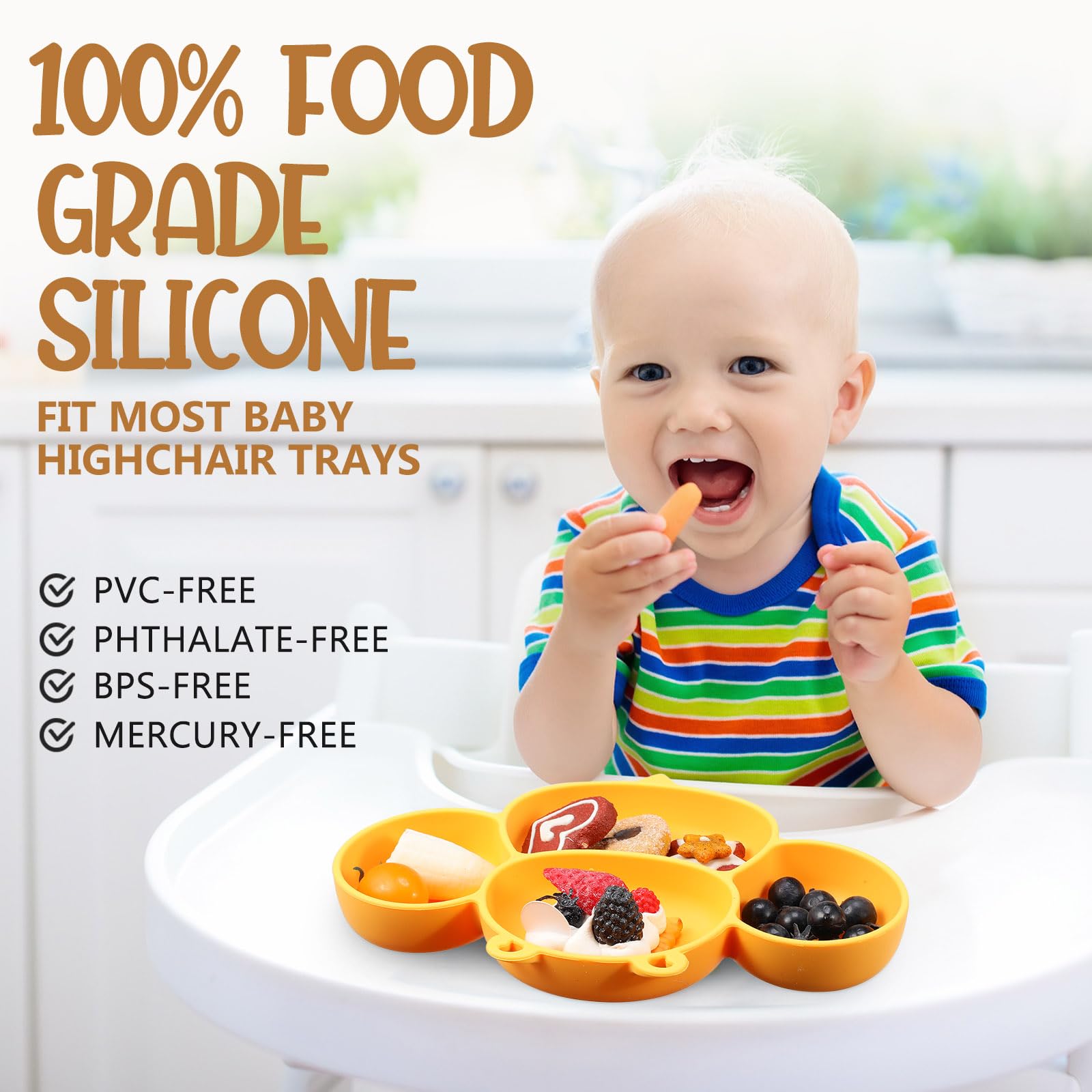Maxdot toddler suction plate set prevents spills during dining