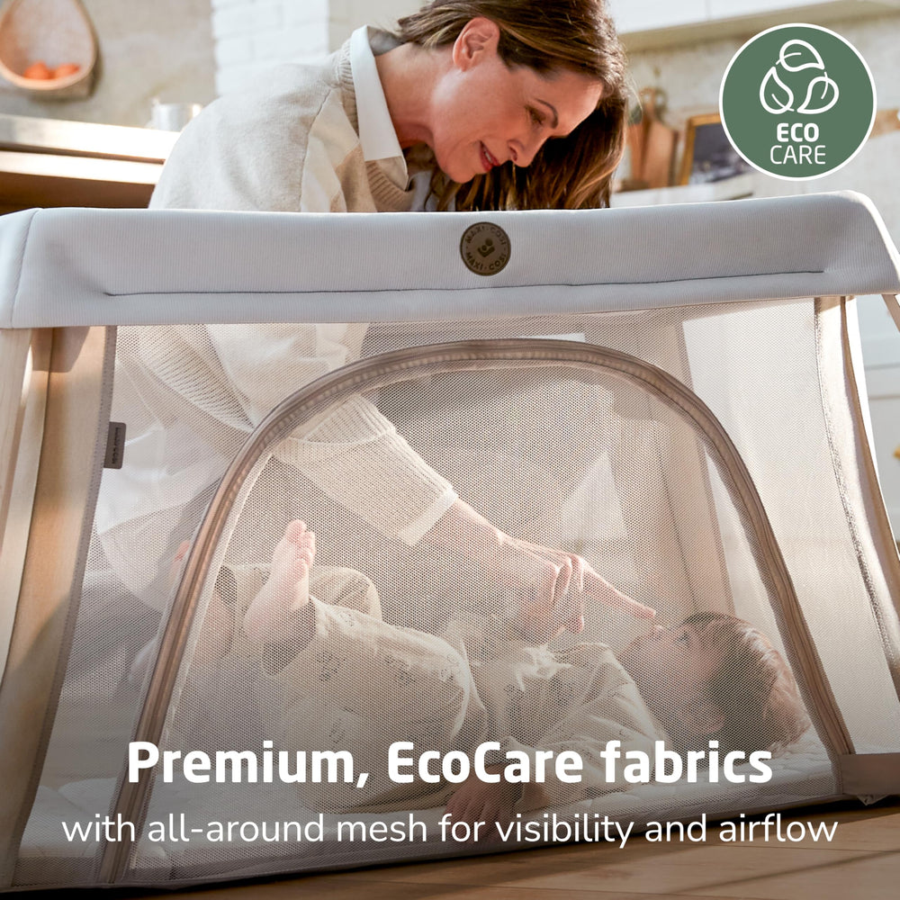 Maxi-Cosi Calao Travel Playard breathable mesh panels promote airflow.