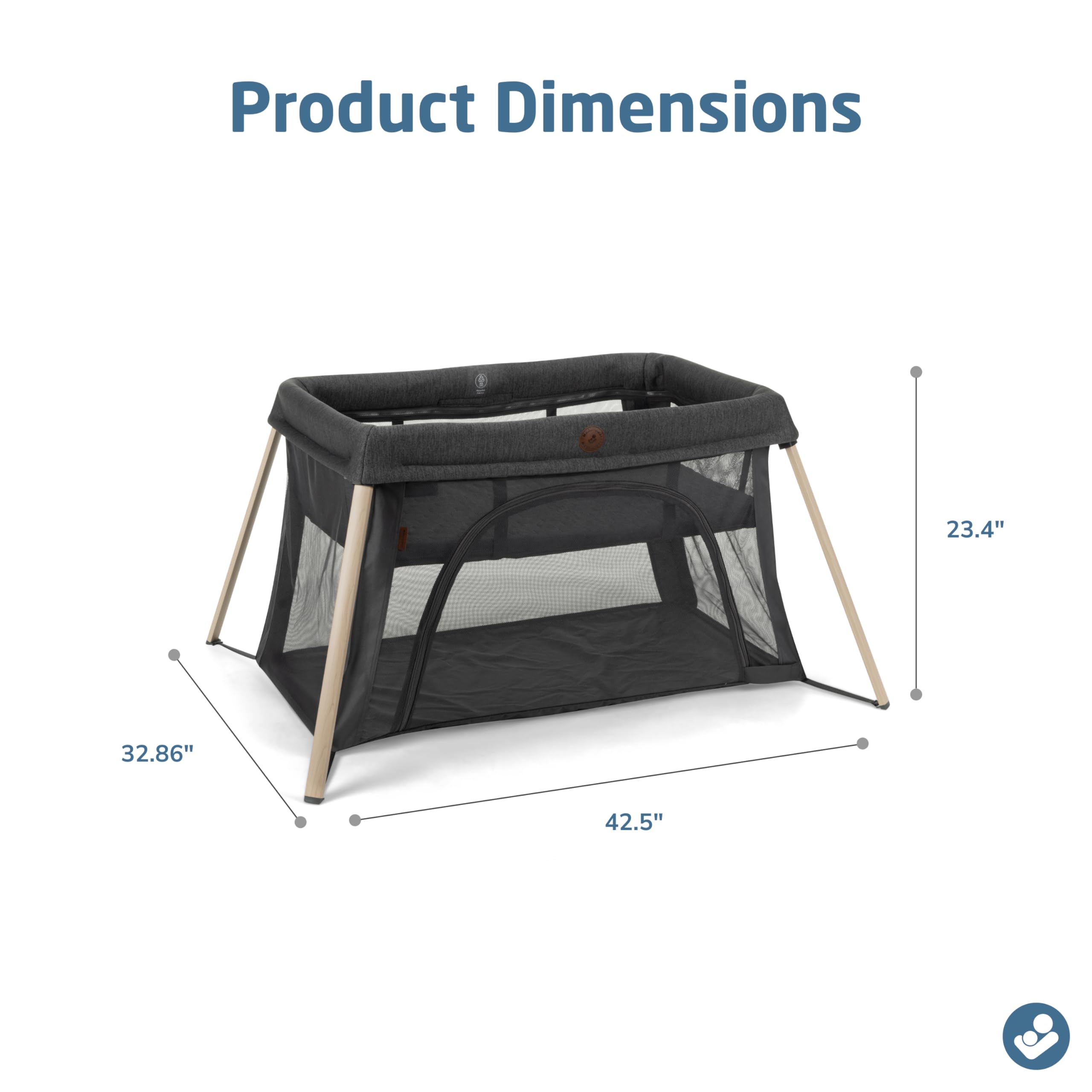 Maxi-Cosi Calao Travel Playard EcoCare fabric option offers sustainable comfort.