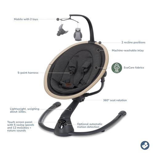 Maxi-Cosi Cassia Swing touch panel allows quick speed and sound adjustments