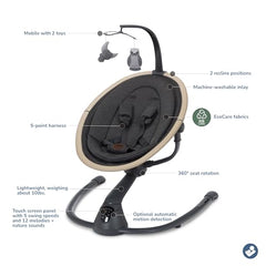 Maxi-Cosi Cassia Swing touch panel allows quick speed and sound adjustments