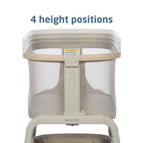 Maxi-Cosi Iora bedside bassinet storage basket keeps essentials within reach