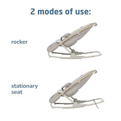 Maxi-Cosi Kori 2-in-1 rocker offers three recline positions for play or rest.
