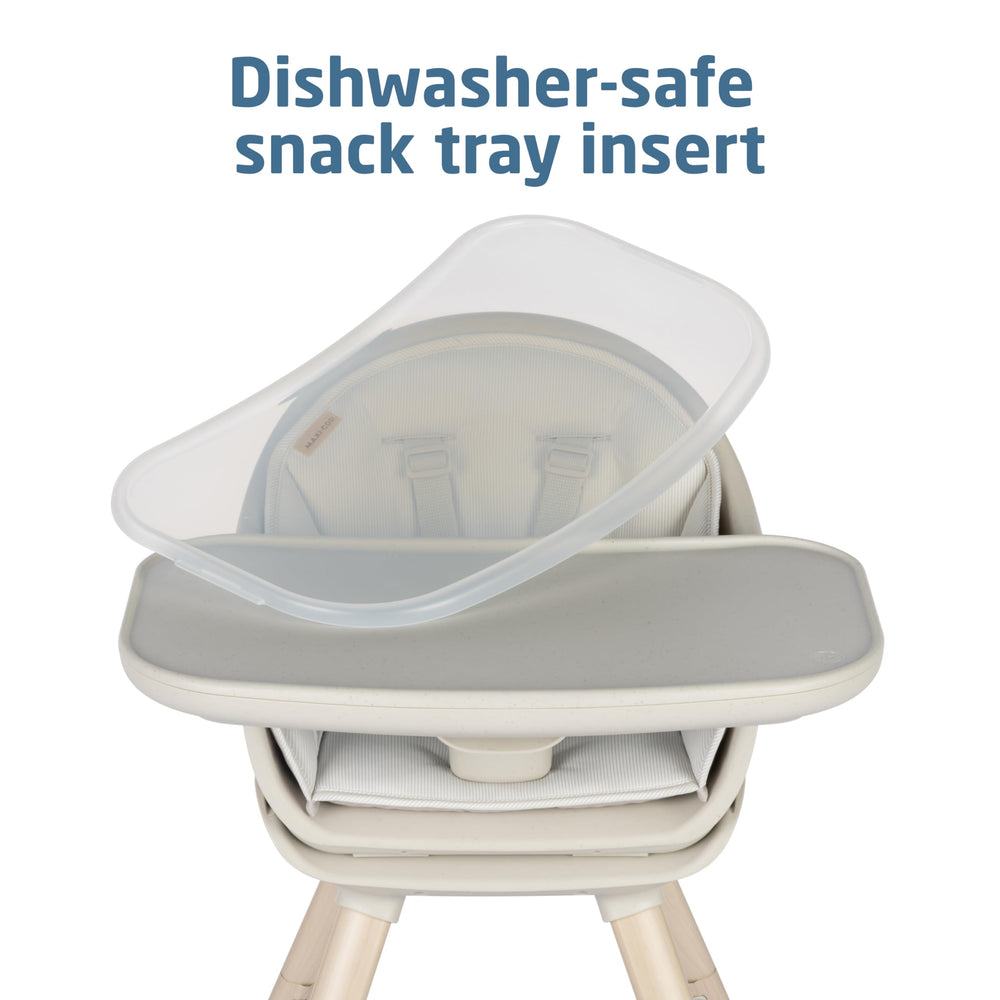 Maxi-Cosi Moa dishwasher-safe tray for quick post-meal cleanup.