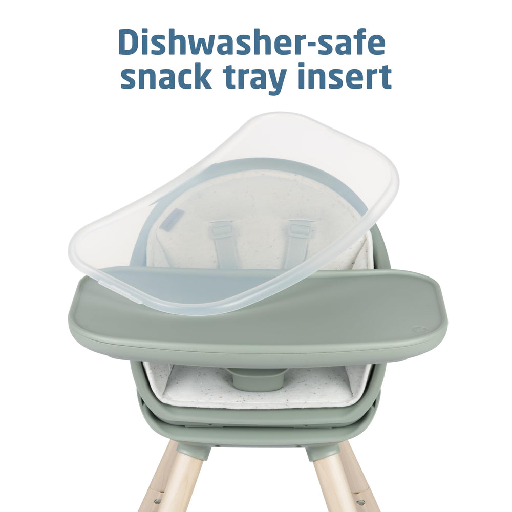 Maxi-Cosi Moa low feeding booster supports smaller meals at low height.