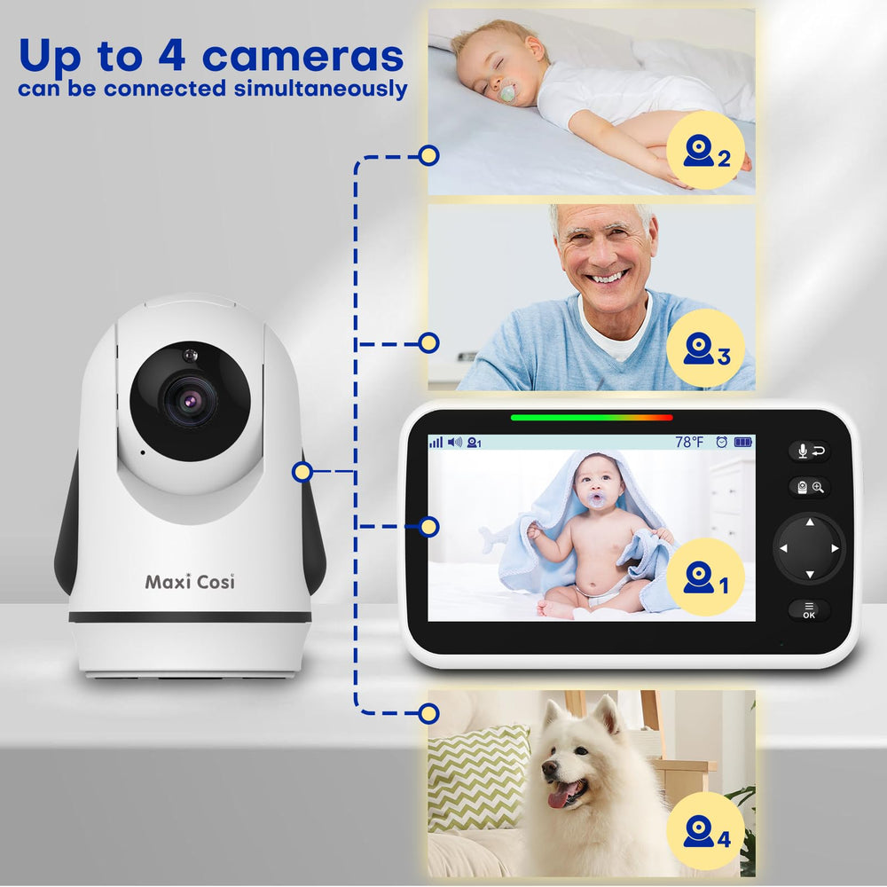 Maxi Cosi monitor battery-life highlight extended hours of non-stop audio or video