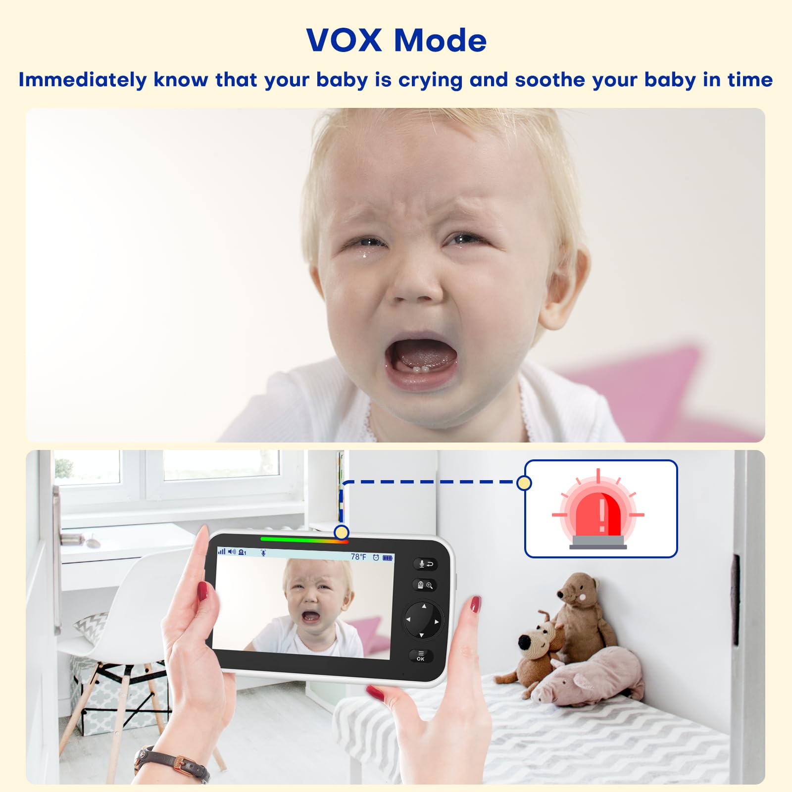 Maxi Cosi monitor VOX auto wake with 3500mAh battery for extended monitoring