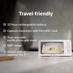 Maxi-Cosi See Pro 360 non-Wi-Fi parent display keeps you connected offline.